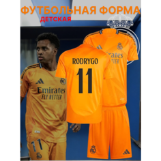 Футболка спортивная Родриго Гоэс Реал Мадрид Rodrygo детская, размер 26, оранжевый Нет бренда