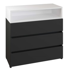 Комод 3 ящика нова, 750х330х736, антрацит/белый No Brand
