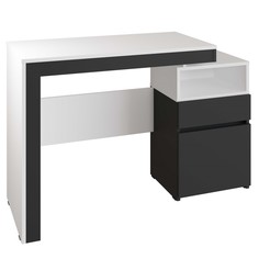 Стол письменный с тумбой нова, 1153х450х750, антрацит/белый No Brand