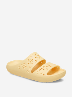 Шлепанцы женские Crocs Classic Floral Cut Out, Желтый