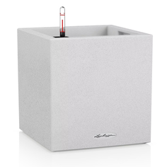 Кашпо с автополивом Lechuza "Canto Stone Complete quarz white" , 30x30xH31 см Песочный белый