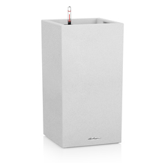 Кашпо с автополивом Lechuza "Canto Stone Complete quarz white" , 30x30xH57 см Песочный белый