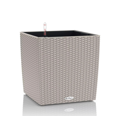 Кашпо с автополивом Lechuza "Cube Cottage Complete sand brown" , 30x30xH30 см бежевый