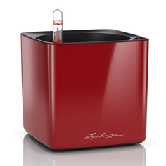 Кашпо Lechuza Cube Glossy ярко-красное блестящее 14 см