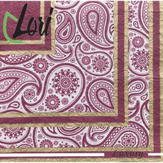 Салфетки Lori Luxury бордо бумажные 3х-слойные 33х33 см, 16 шт