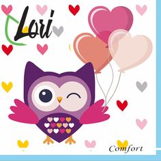 Салфетки Lori Comfort бумажные Сова 2х-слойные 33х33 см, 16 шт