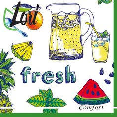 Салфетки Lori Comfort бумажные Фреш 2х-слойные 33х33 см, 16 шт