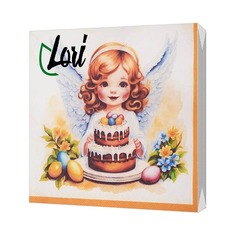 Салфетки Lori Deluxe пасхальный ангел 3х-слойные 33х33 см, 20 шт