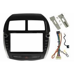 Рамка переходная Mitsubishi ASX, RVR 2010 - 2016 для авто без Rockford для 9" магнитолы + проводка / Wide Media