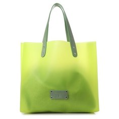 Сумка шоппер Calzetti, фактура гладкая, желтый/зеленый