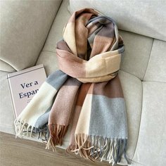 Палантин Cashmere для женщин,180х70 см, песочный/бежевый