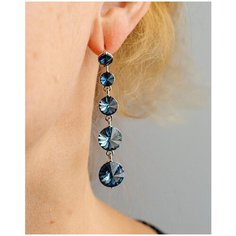 Серьги с подвесками XUPING JEWELRY, Swarovski Zirconia, синий