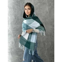 Палантин Cashmere для женщин,180х70 см, синий/голубой/зеленый