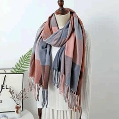 Палантин Cashmere для женщин,180х70 см, серый, фиолетовый, коричневый