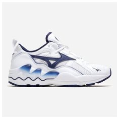 Кроссовки Mizuno Wave Rider 1, полнота F, размер 10 UK, белый/синий