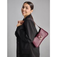 Сумка багет Evangelina May, фактура гладкая, бордовый