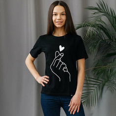 Футболка Happyfox Для девочек, размер 122, черный