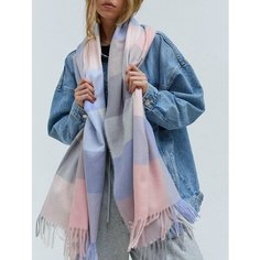 Палантин Cashmere для женщин,180х70 см, синий/розовый/голубой