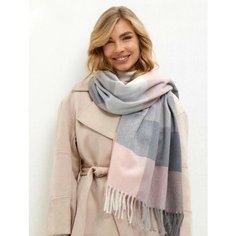 Палантин Cashmere для женщин,180х70 см, розовый/серый