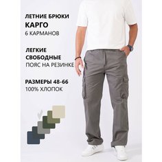 Брюки карго RAREBONE, размер 4XL-RU 56, серый