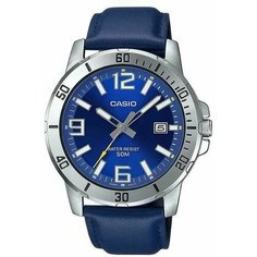 Наручные часы CASIO, синий, серебряный