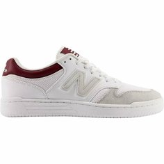 Кеды New Balance 480, полнота F, размер 9 US, белый/бордовый