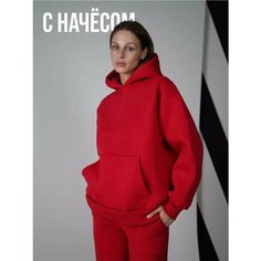 Худи НАУЧНАЯ КРАСОТА, размер 48, , красный