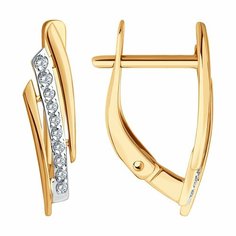 Серьги Diamant, красное золото, 585 проба, фианит, , красный