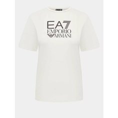 Футболка EA7 EMPORIO ARMANI, размер S, молочный