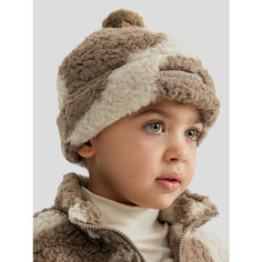 Шапка-бини Happy Baby для детей, размер one size, коричневый, бежевый