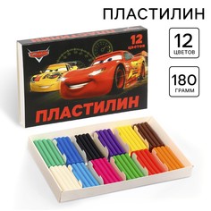Пластилин 12цв 180г тачки No Brand