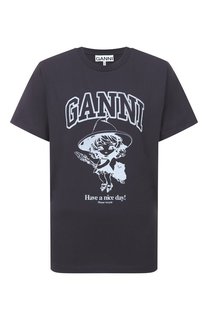 Хлопковая футболка Ganni