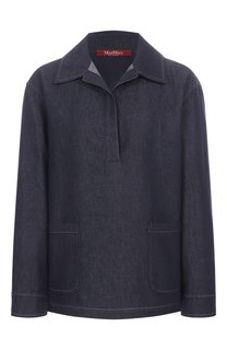 Поло из хлопка и льна Max Mara Studio