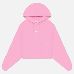 Женская толстовка MSGM Micrologo Print Hoodie, цвет розовый, размер XS