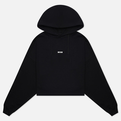 Женская толстовка MSGM Micrologo Print Hoodie, цвет чёрный, размер XS