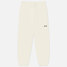 Женские брюки MSGM MSGM Micrologo Print Cotton, цвет бежевый, размер XS