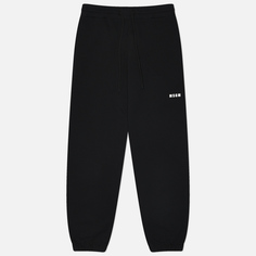 Женские брюки MSGM MSGM Micrologo Print Cotton, цвет чёрный, размер XS