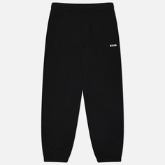 Мужские брюки MSGM Fleece Micrologo Print, цвет чёрный, размер S