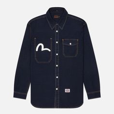 Мужская рубашка Evisu Seagull Printed Denim, цвет синий, размер S