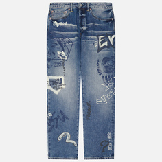 Мужские джинсы Evisu Heritage Graffiti Printed, цвет голубой, размер 30