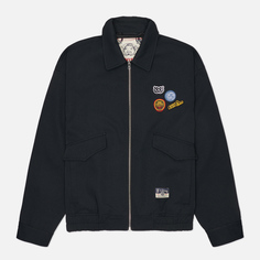 Мужская куртка ветровка Evisu Heritage Graffiti Daicock Print Zip Up, цвет чёрный, размер M