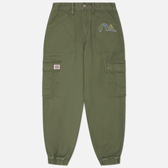 Мужские брюки Evisu Seagull Applique Embroidery Jogger, цвет оливковый, размер 30