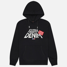 Мужская толстовка Evisu Printed Logo Hoodie, цвет чёрный, размер M