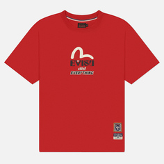 Мужская футболка Evisu Heritage Totem Pole Daruma Printed, цвет красный, размер M
