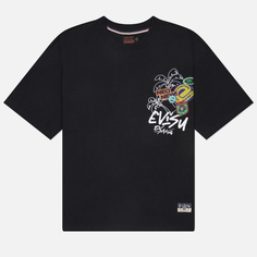 Мужская футболка Evisu Heritage Daruma Stickers Printed, цвет чёрный, размер S