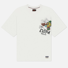 Мужская футболка Evisu Heritage Daruma Stickers Printed, цвет белый, размер S