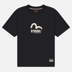 Мужская футболка Evisu Heritage Hakutaku Daicock Printed, цвет чёрный, размер S