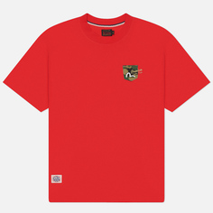 Мужская футболка Evisu Seagull Printed & Embroidery Mutli Pocket, цвет красный, размер M