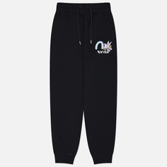 Женские брюки Evisu Hummingbird & Magnolia Flower Printed, цвет чёрный, размер XS