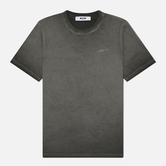 Мужская футболка MSGM Signature Tonal Embroidery, цвет серый, размер S